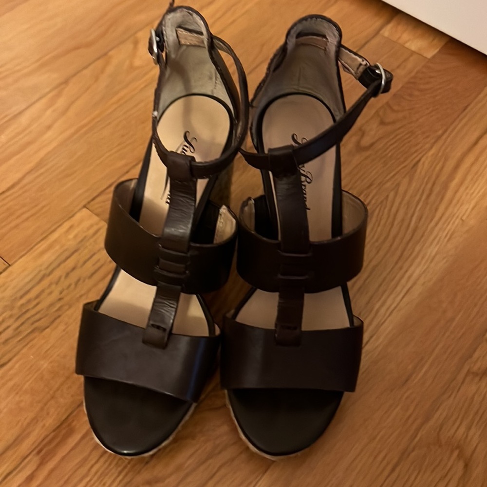 Lucky Brand, espadrille, wedge, chocolate, brown leather - Picture 2 of 6